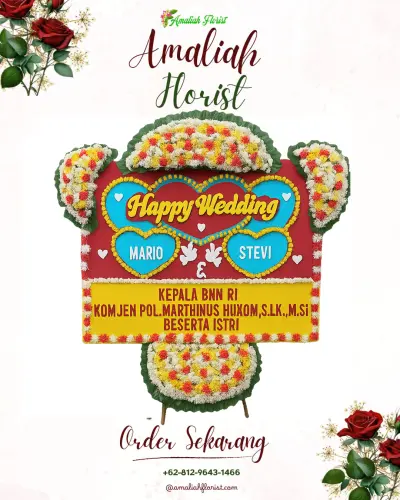 Karangan Papan Bunga Pernikahan di Tlogomulyo